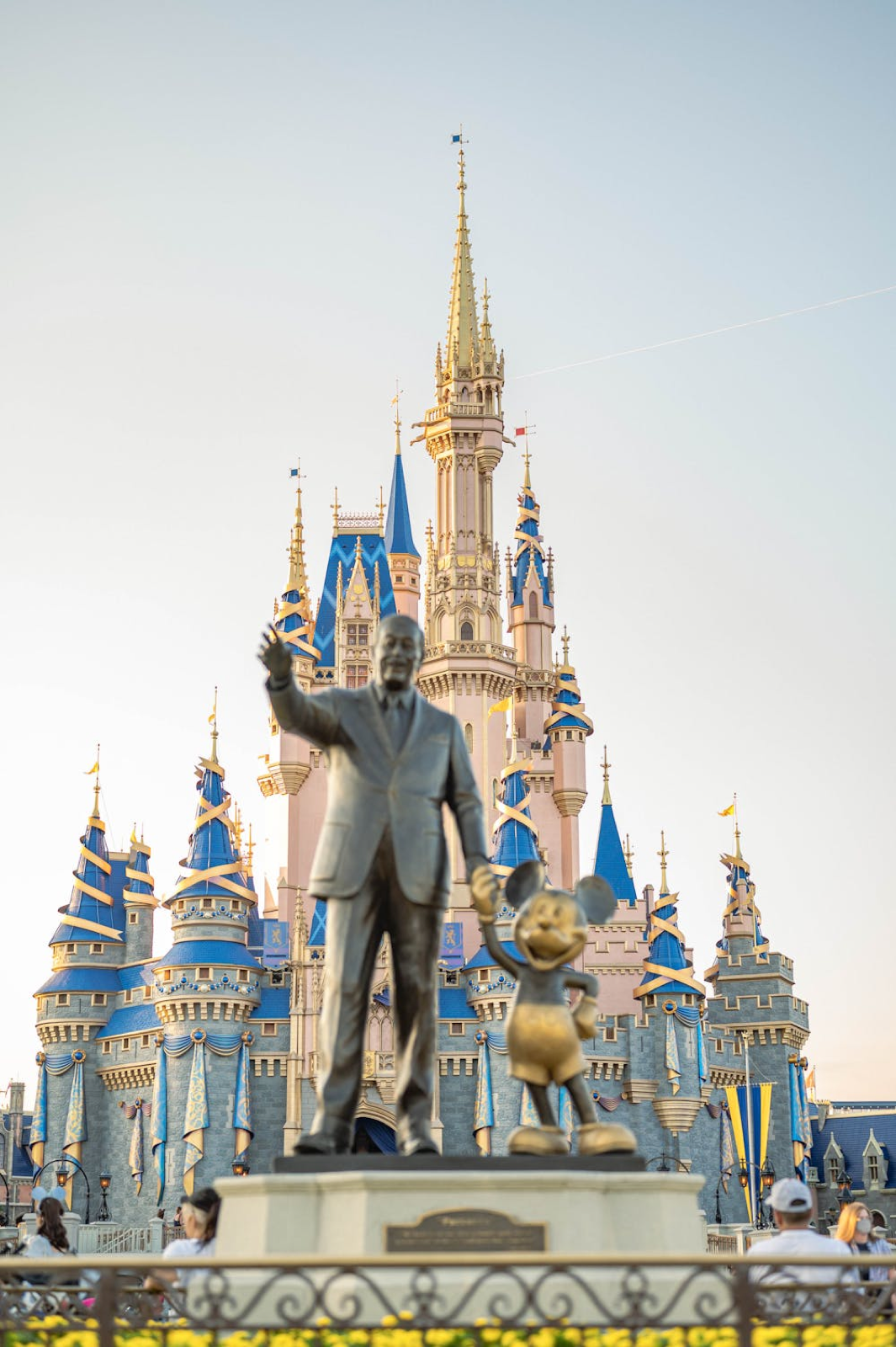 Disneyland castle at golden hour
