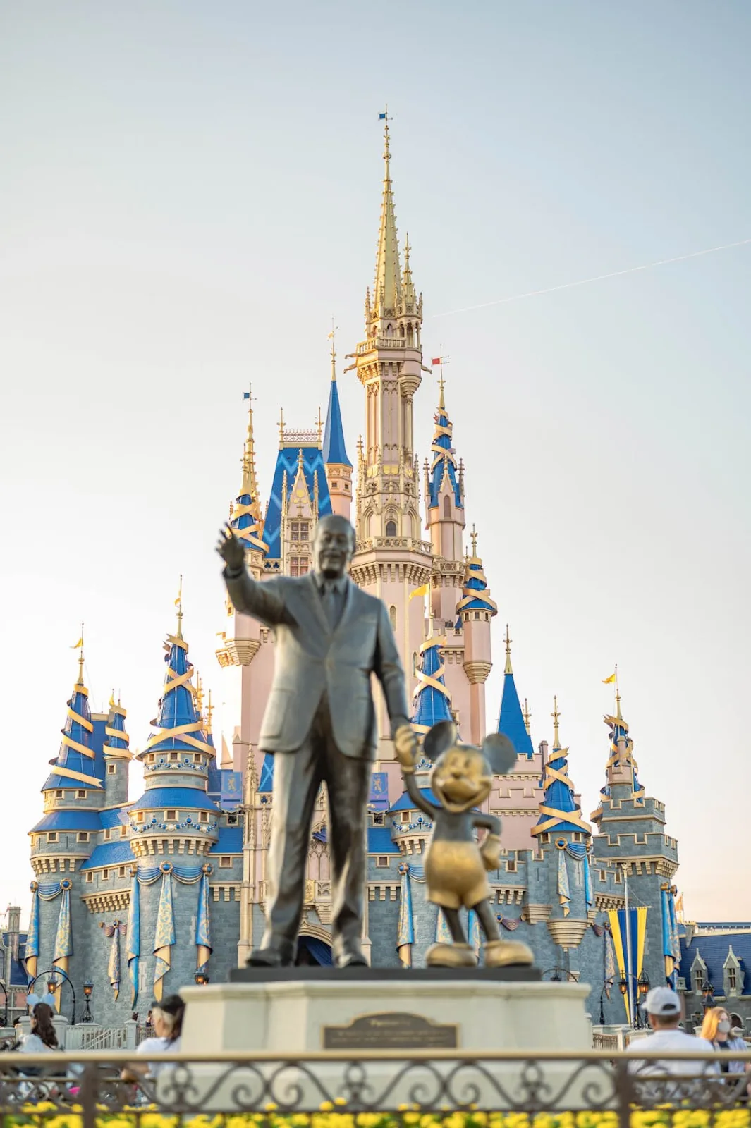 Disneyland castle at golden hour